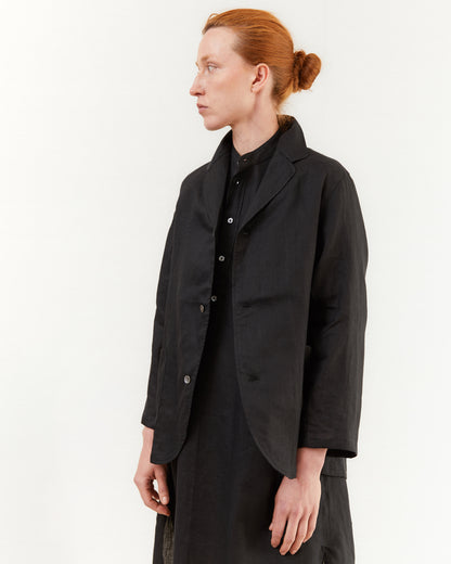 Salvatore Piccolo Women's Linen Shirt Jacket in Black