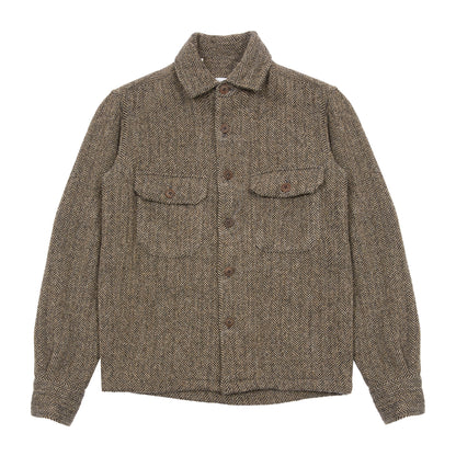 Salvatore Piccolo Zima Wool Overshirt in Grey Herringbone