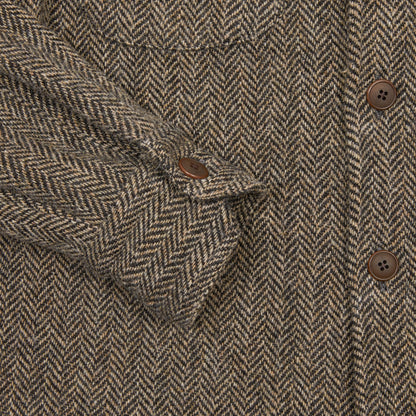 Salvatore Piccolo Zima Wool Overshirt in Grey Herringbone