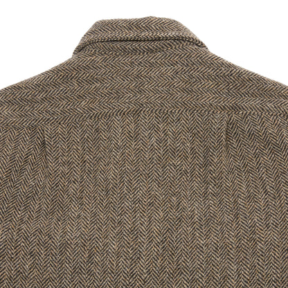 Salvatore Piccolo Zima Wool Overshirt in Grey Herringbone