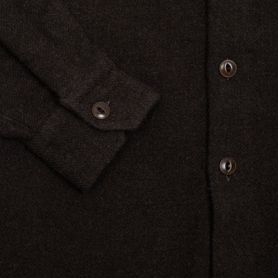 Salvatore Piccolo Virgin Wool Work Shirt in Brown