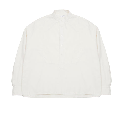 Salvatore Piccolo Women's Collarless Pop-Over Shirt in Natural White 1