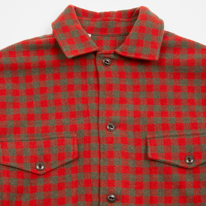 Salvatore Piccolo Women's Giulia Wool Shirt in Red / Khaki Check 2