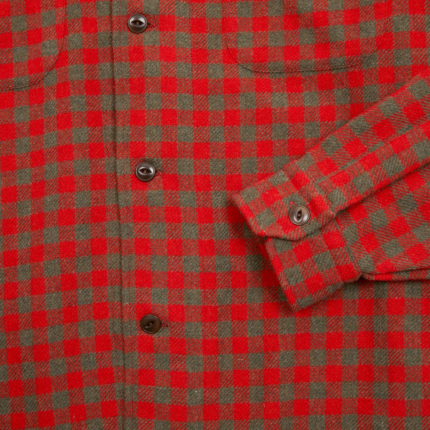 Salvatore Piccolo Women's Giulia Wool Shirt in Red / Khaki Check 3