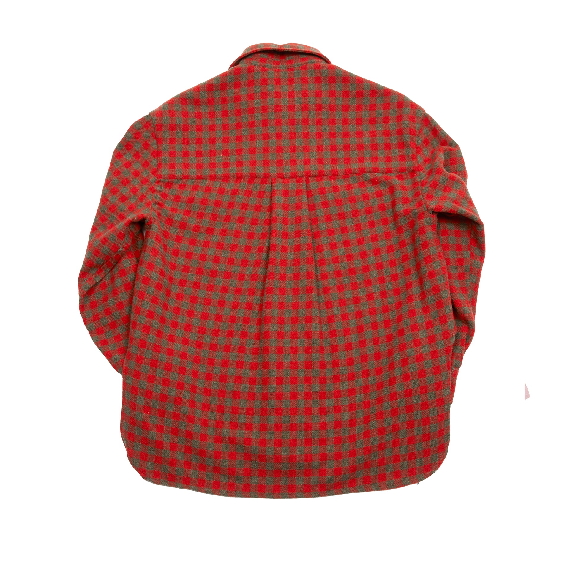Salvatore Piccolo Women's Giulia Wool Shirt in Red / Khaki Check 4