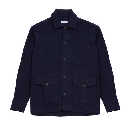 Salvatore Piccolo Wool / Cashmere Overshirt in Navy