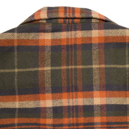 Salvatore Piccolo Vietnam Overshirt in Green-Orange Plaid