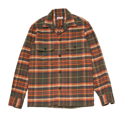 Salvatore Piccolo Vietnam Overshirt in Green-Orange Plaid