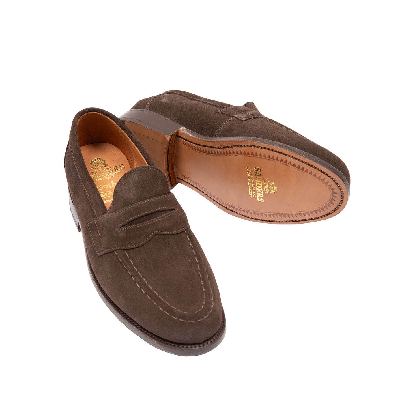 Sanders Aldwych Pintuck Loafer in Pinner Suede