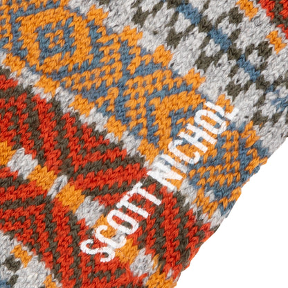 Scott Nichol Beck Fairisle Socks in Grey Fleck