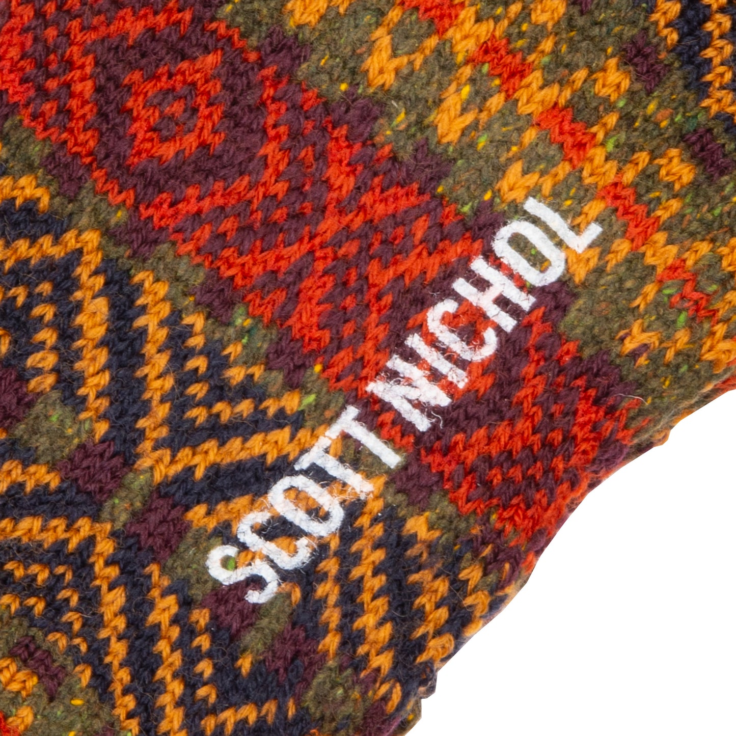 Scott Nichol Beck Fairisle Socks in Dark Khaki