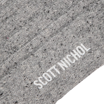 Scott Nichol Women's Blair Wool Cable Knit Socks in Mid Grey Fleck