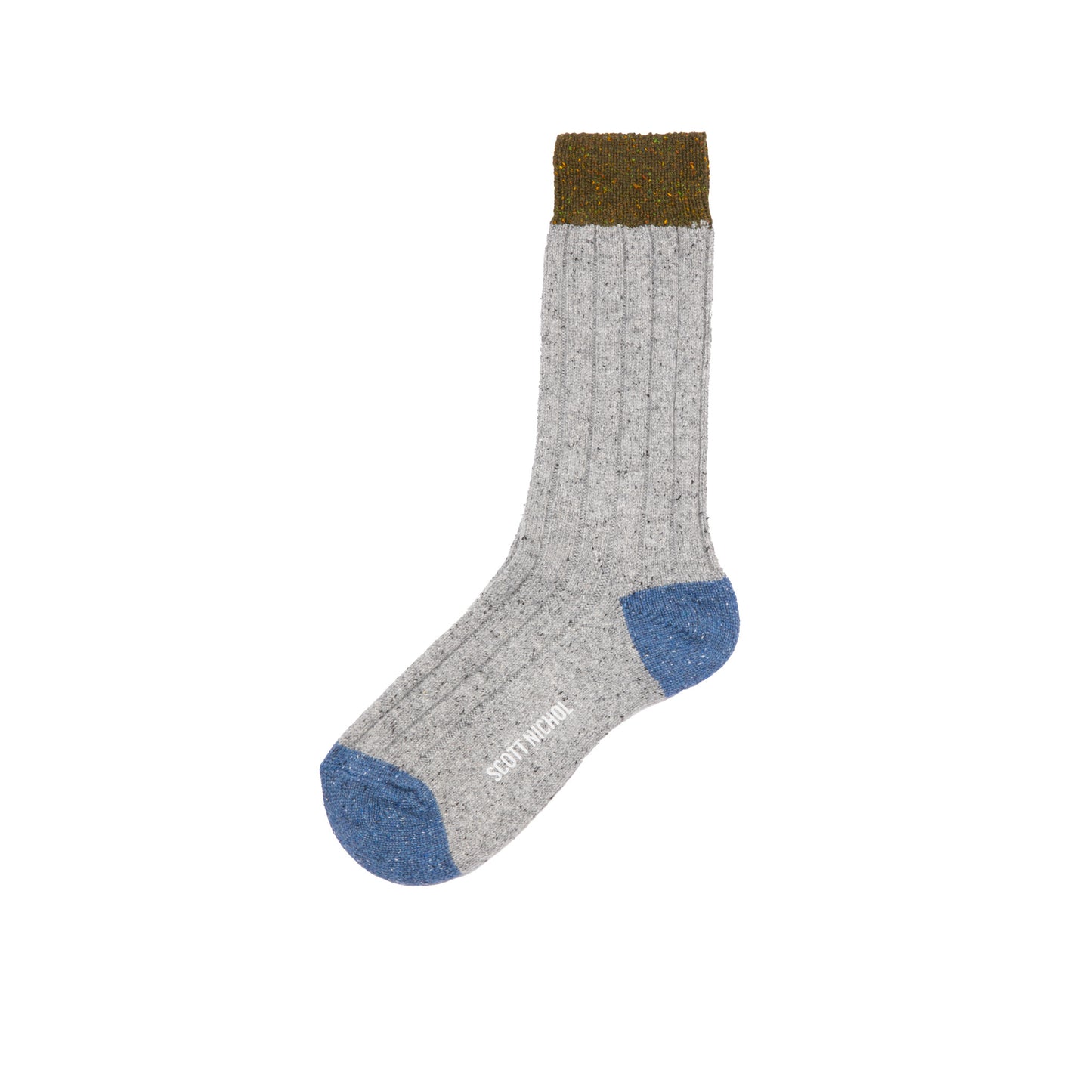Scott Nichol Thornham Socks in Mid Grey Fleck