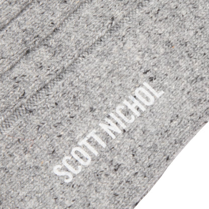 Scott Nichol Thornham Socks in Mid Grey Fleck