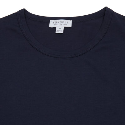 Sunspel Classic Long Sleeve T-Shirt in Navy 2