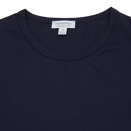 Sunspel Classic Long Sleeve T-Shirt in Navy