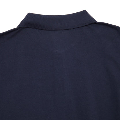Sunspel Long Sleeve Piqué Polo Shirt in Navy 4