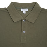 Sunspel Piqué Polo Shirt in Khaki