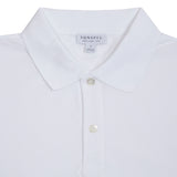 Sunspel Piqué Polo Shirt in White