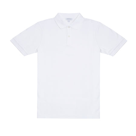 Sunspel Piqué Polo Shirt in White