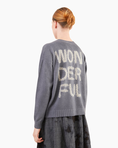 Suzusan Seamless Short Cardigan in Silver-Grey Shibori