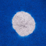 Suzusan Seamless Short Pullover in Shibori Dot Royal Blue / Grey