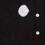 Suzusan Seamless Wide Cardigan in Black / Light Grey Shibori Dot