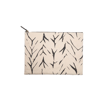 Suzusan Large Organic Cotton Pouch in Black/Ivory