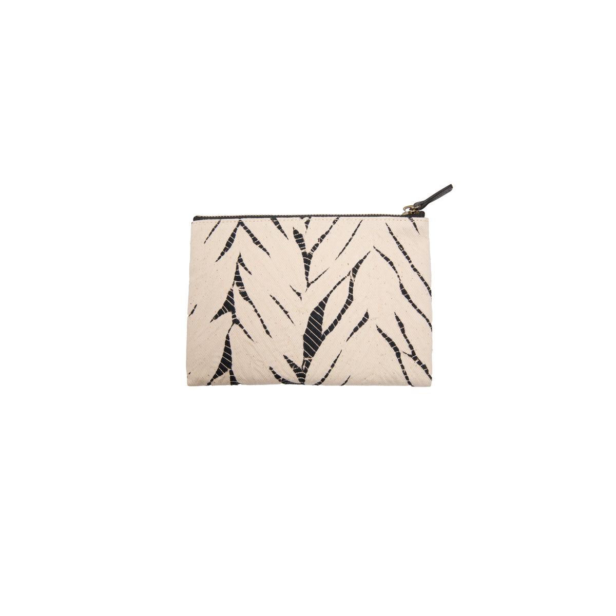 Suzusan Small Organic Cotton Pouch in Black/Ivory