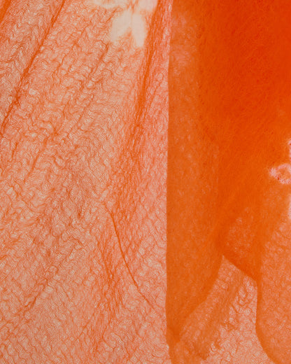 Suzusan Handwoven Featherweight Cashmere Shawl in Orange/ White