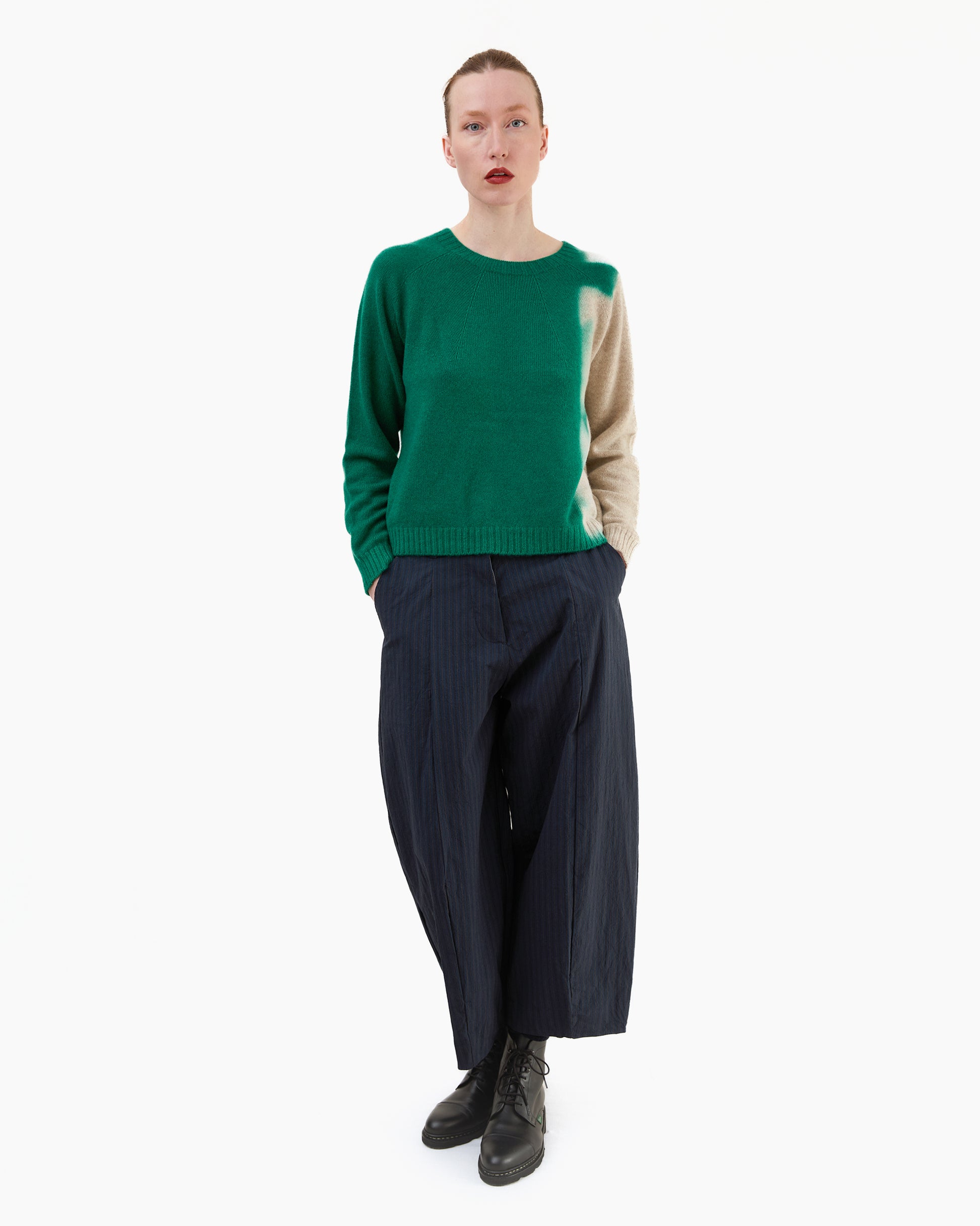 Suzusan Seamless Short Pullover Sekka Shibori in Sun Yellow/ Buttercup