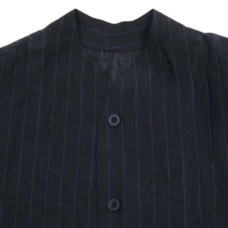 Toogood Chandler Linen Shirt in Butcher Stripe Ink 1