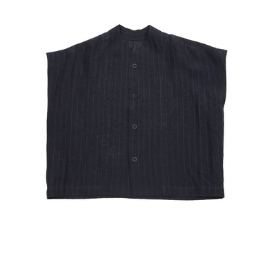 Toogood Chandler Linen Shirt in Butcher Stripe Ink 1