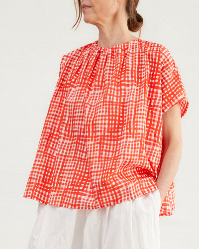 Toogood Poet Top in Painted Check Jam