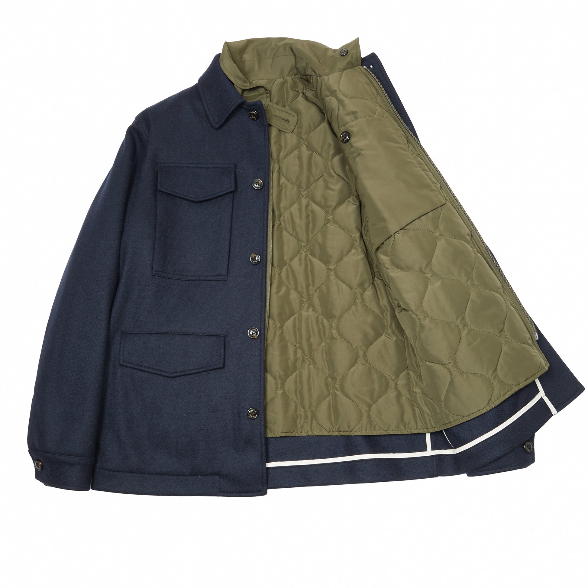 Valstar Demetry Wool Felt Field Jacket in Navy