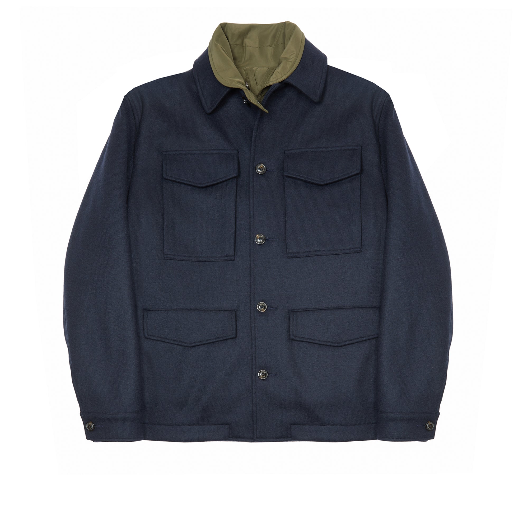 Valstar Demetry Wool Felt Field Jacket in Navy