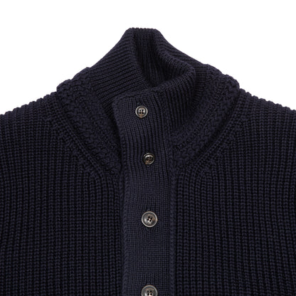 Valstar Valstarino Knitted Virgin Wool Jacket in Navy