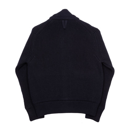 Valstar Valstarino Knitted Virgin Wool Jacket in Navy