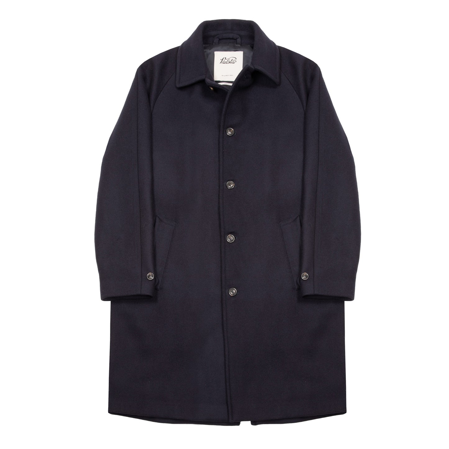 Valstar Vittoria Felted Virgin Wool Overcoat in Navy