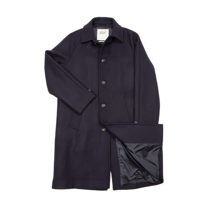 Valstar Vittoria Felted Virgin Wool Overcoat in Navy