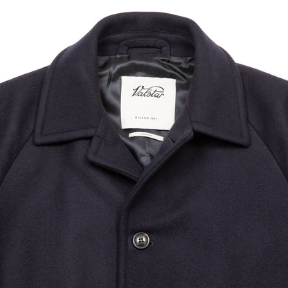 Valstar Vittoria Felted Virgin Wool Overcoat in Navy
