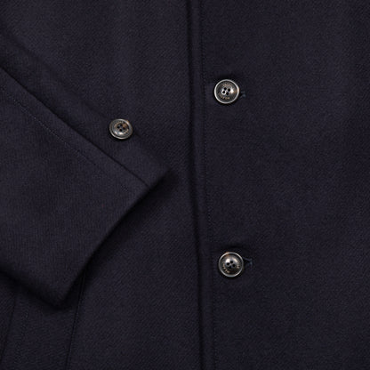Valstar Vittoria Felted Virgin Wool Overcoat in Navy