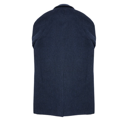 Valstar Vittoria Broken Twill Virgin Wool Overcoat in Navy/Blue