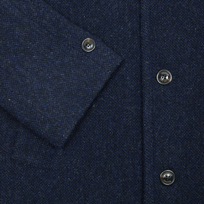 Valstar Vittoria Broken Twill Virgin Wool Overcoat in Navy/Blue