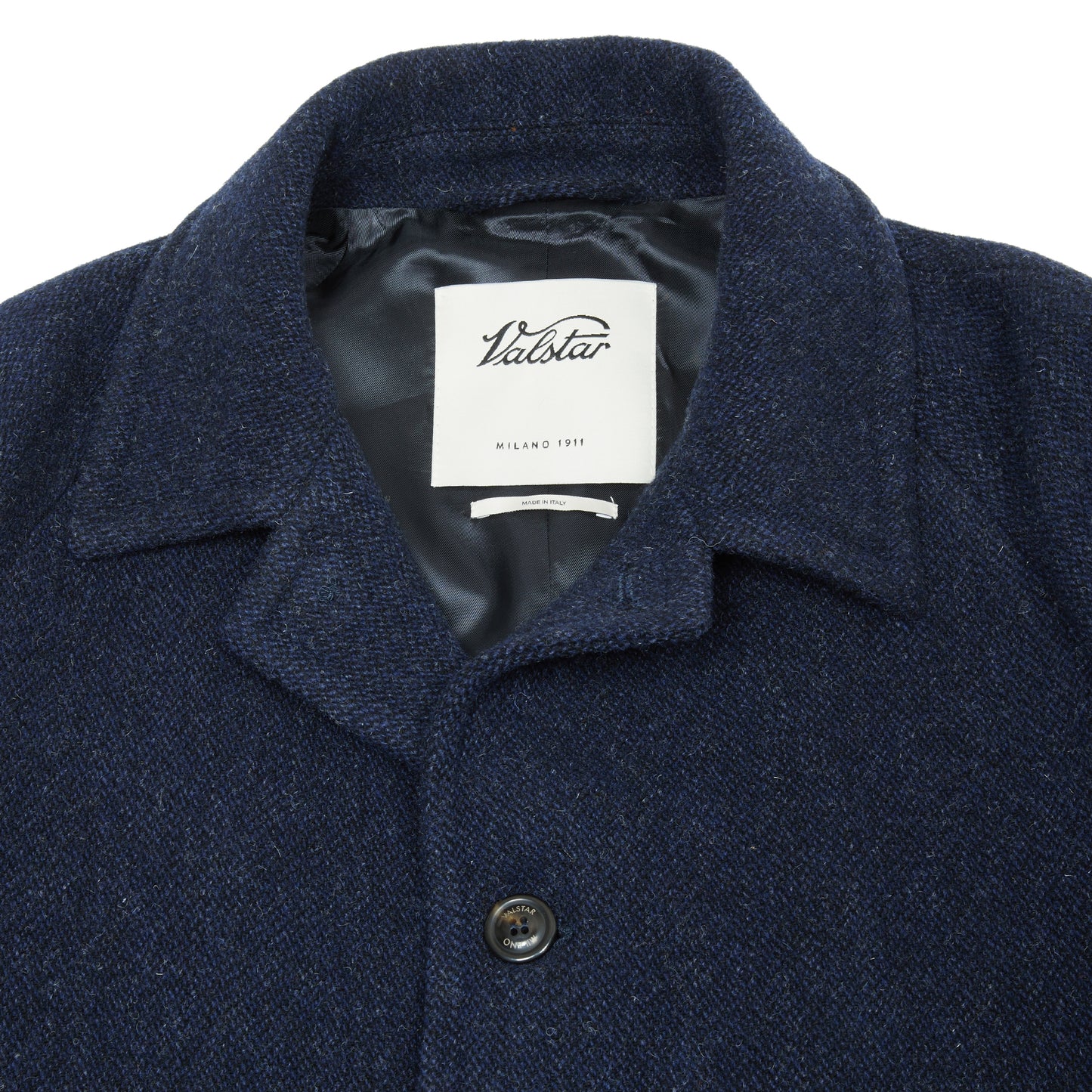 Valstar Vittoria Broken Twill Virgin Wool Overcoat in Navy/Blue