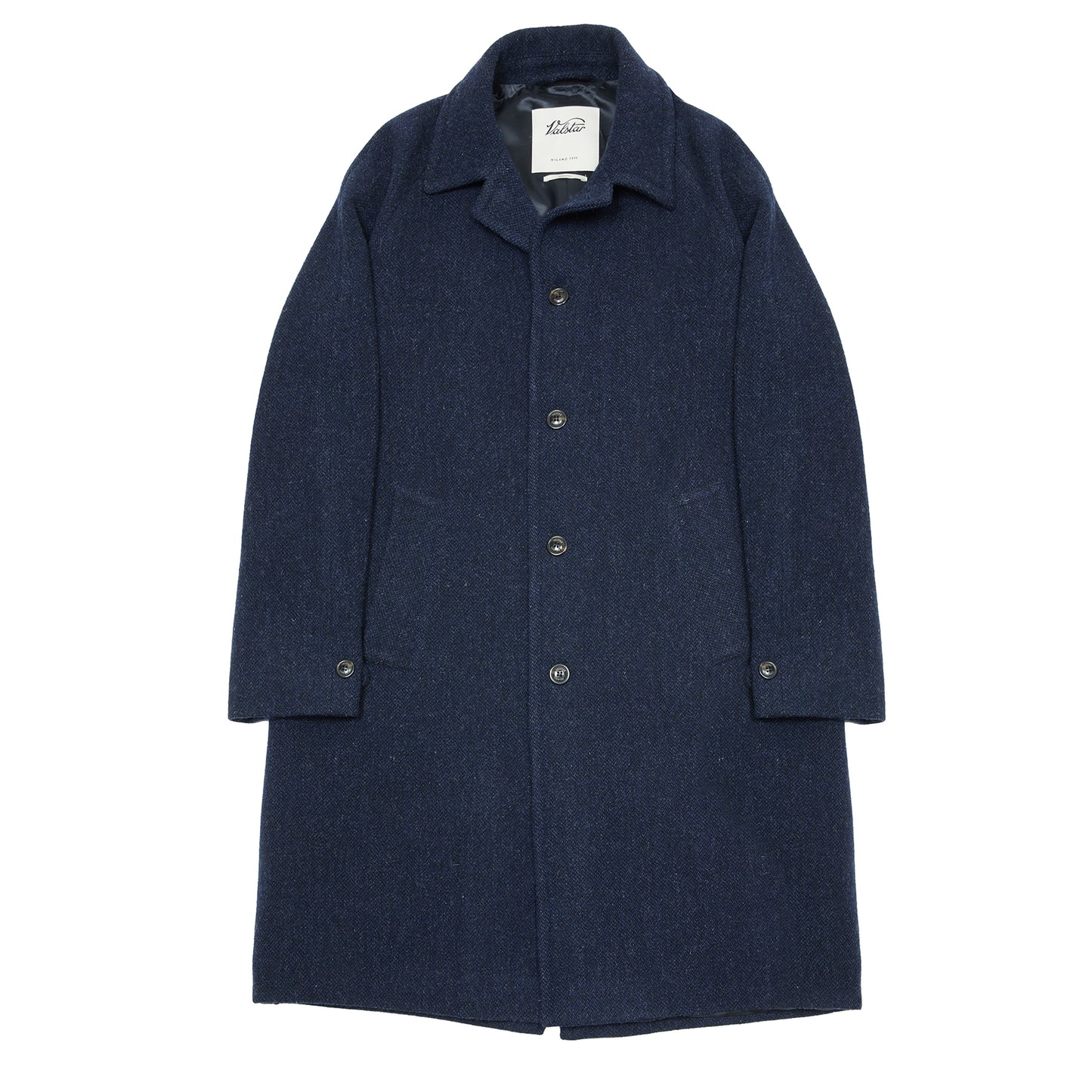 Valstar Vittoria Broken Twill Virgin Wool Overcoat in Navy/Blue