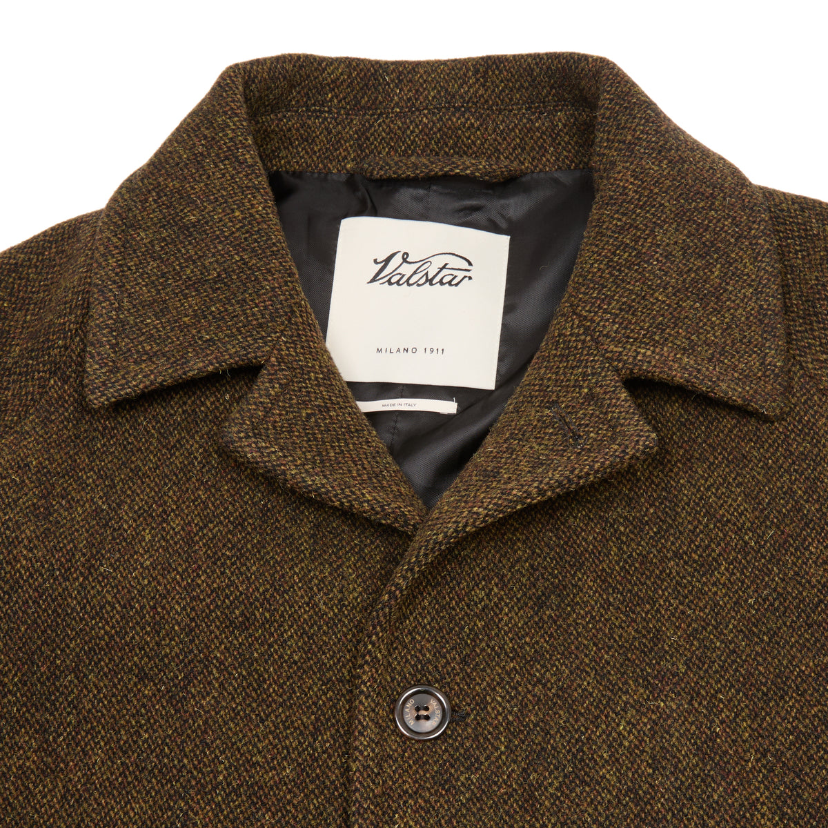 Valstar Vittorio Broken Twill Overcoat in Military/Tobacco