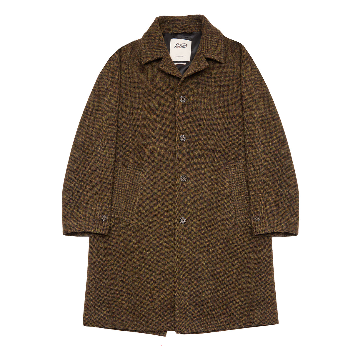 Valstar Vittorio Broken Twill Overcoat in Military/Tobacco