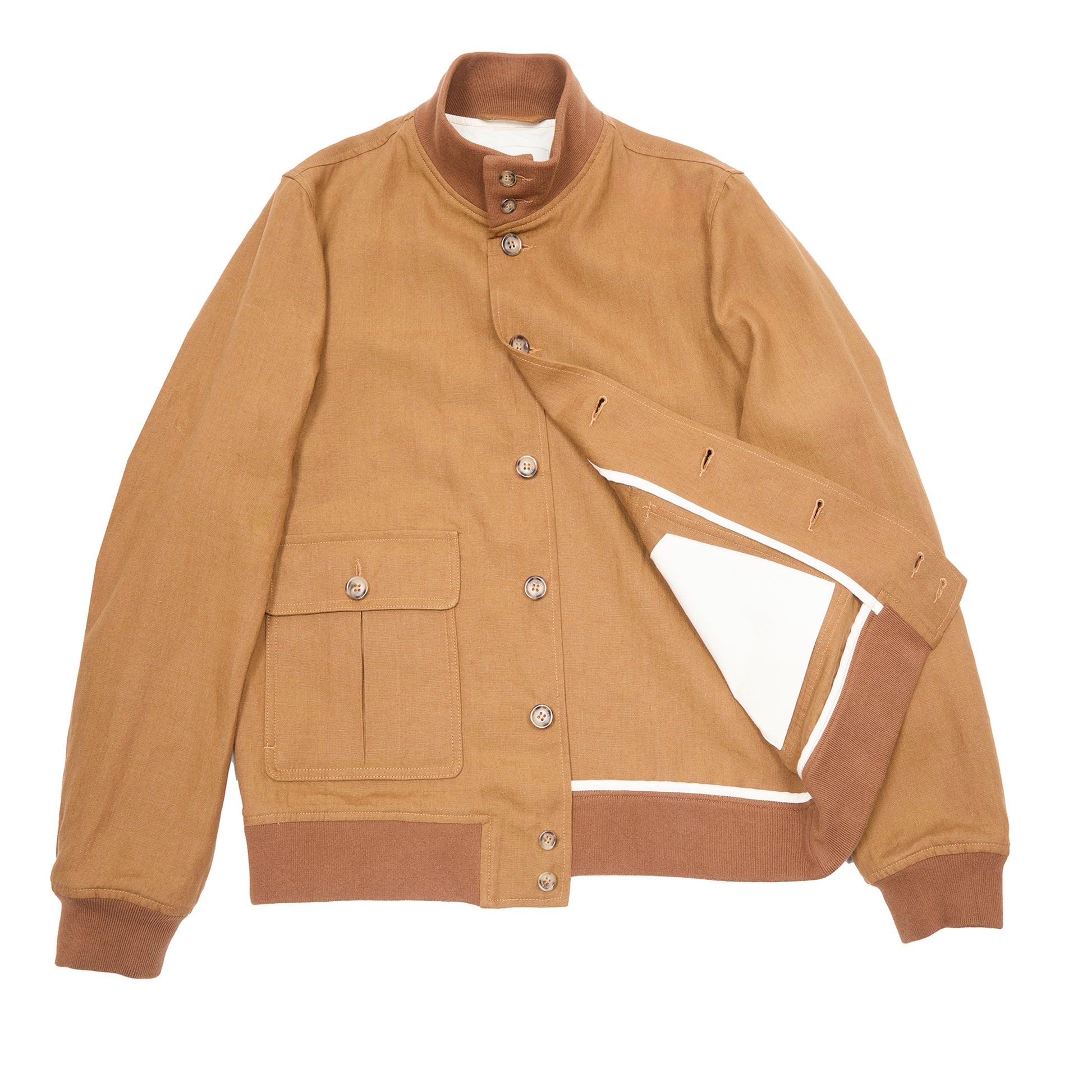 Valstar Valstarino Unlined Linen Jacket in Cognac