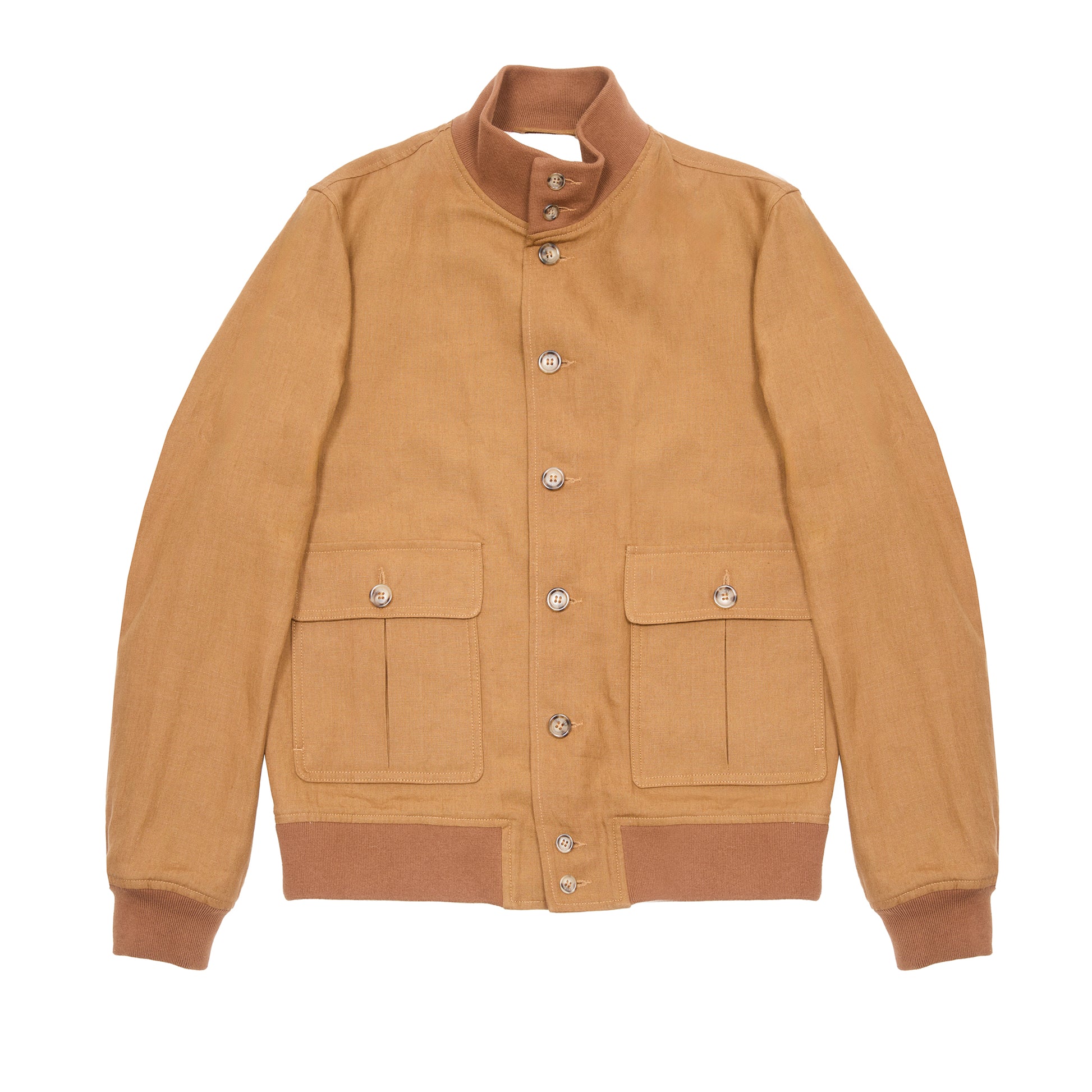 Valstar Valstarino Unlined Linen Jacket in Cognac